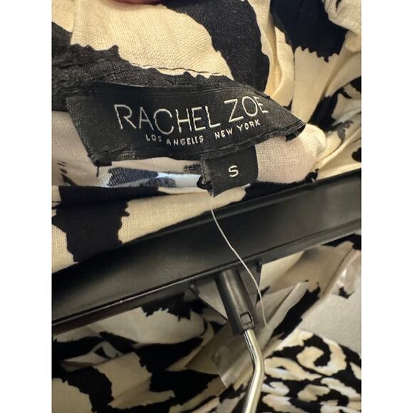 RACHEL ZOE 3 Piece Linen Blend Black White Damask Print Set S/M - Picture 8 of 11